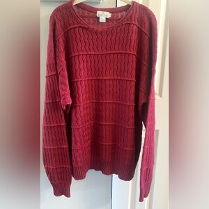 Neiman Marcus Men’s Vintage 100% Mercerized Cotton Sweater in Burgundy - XL